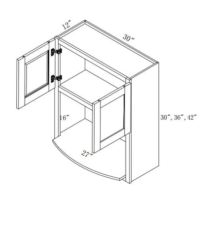 WMC304012: Oak Shaker Wall Microwave 30"W*40"H*12"D