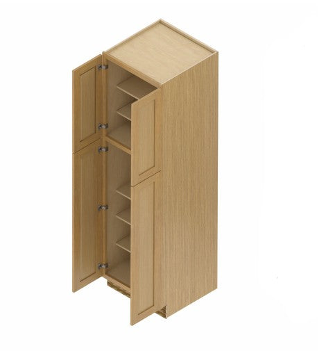 WP309024: Oak Shaker Pantry 30"W*90"H*24"D-4D-5S