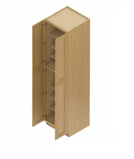 WP309424: Oak Shaker Pantry 30"W*94"H*24"D-4D-6S