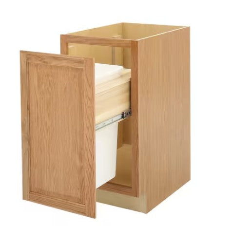 TC015-1: Oak Shaker Base Waste Basket 15