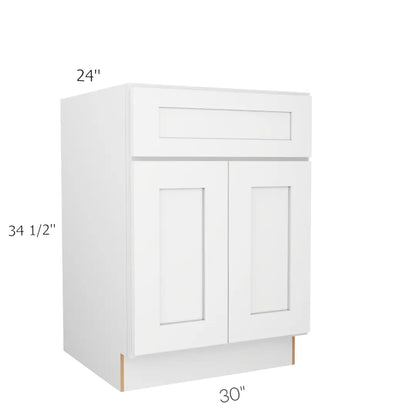 B24: White Shaker Standard Base Cabinet 2D 1 DRA