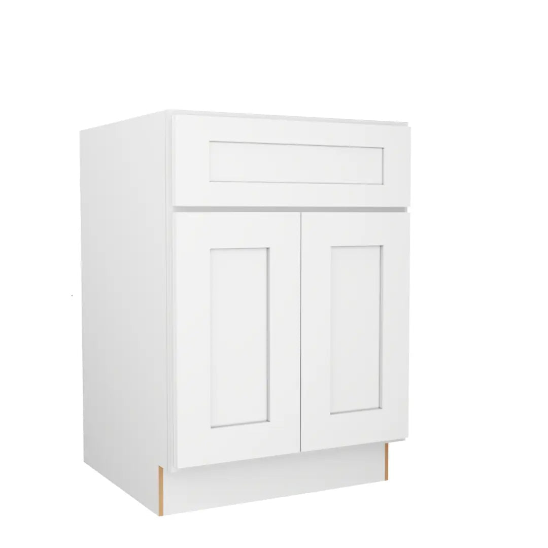 B30: White Shaker Standard Base Cabinet 2D 1DRA