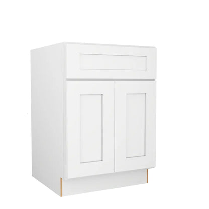 B30: White Shaker Standard Base Cabinet 2D 1DRA