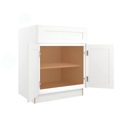 B27: White Shaker Standard Base Cabinet 2D 1DRA